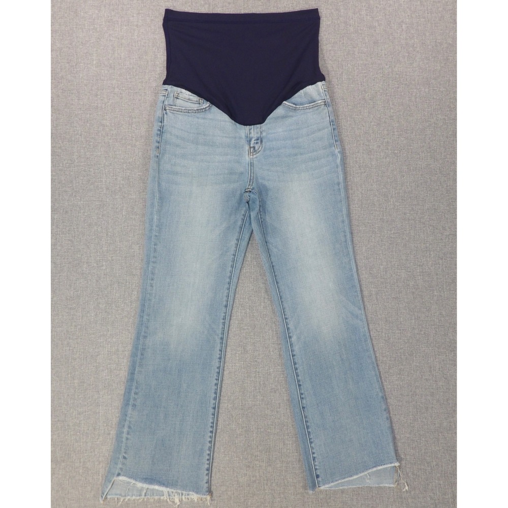 Pink Blush Maternity Jeans 29 Light Wash Over Belly Raw Hem Denim Excellent